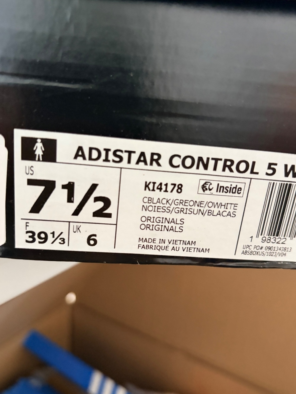 Adidas Adistar Control 5 Women's Running Shoes Size 7.5 Black Silver White - Picture 6 of 6